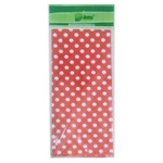 Toalha Plástica Vermelha Poá Branco 70cm X 70cm C 10 Unid Dani