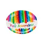 Prato Papel 18cm C/10 Unid Feliz Silver Festas