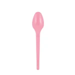 Colher Sobremesa Rosa 50 Unid Strawplast