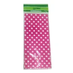 Toalha Plástica Pink Poá Branco 70cm X 70cm C 10 Unid Dani