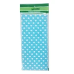 Toalha Plástica Azul Claro Poá Branco 70cm X 70cm C 10 Unid Dani