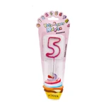 Vela Mágica Número 5 Rosa