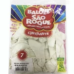Balão Cintilante Branco N07 50 Unid São Roque