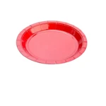 Prato de Papel Vermelho 18cm 10 Unid