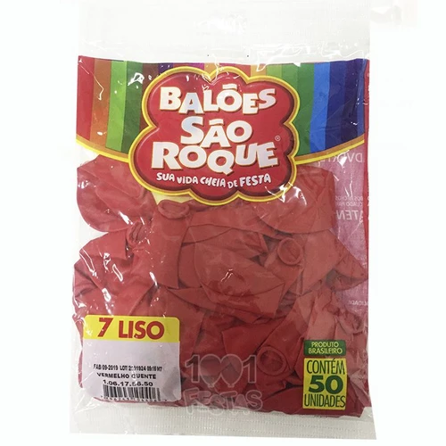 Balão Vermelho Quente N07 50 Unid São Roque