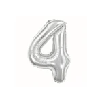 Balão Metalizado 4 Prata 16"