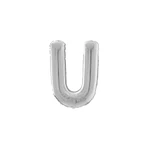 Balão Letra U Prata N.16